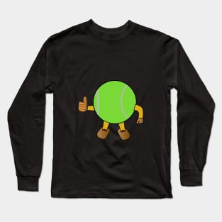 Illustration of a tennis ball giving a thumbs up Long Sleeve T-Shirt